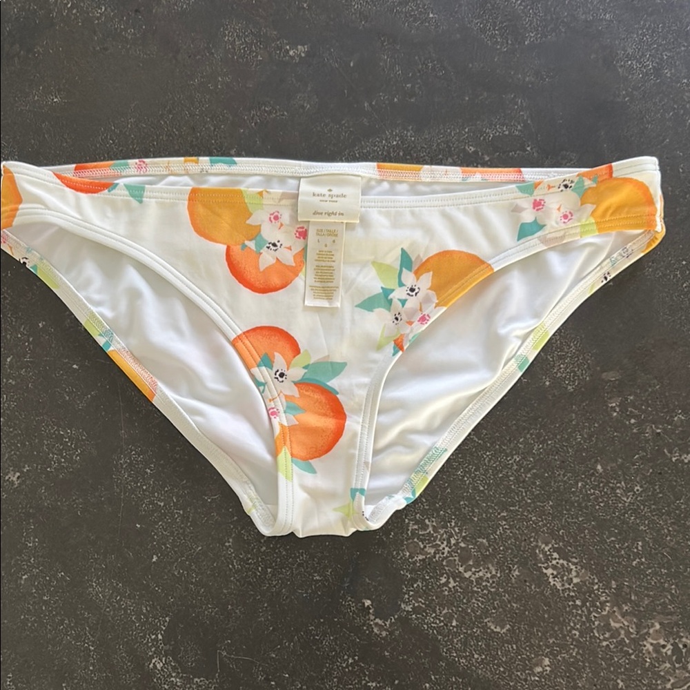 Kate Spade White and Orange Bikini Bottom - Picture 2 of 6